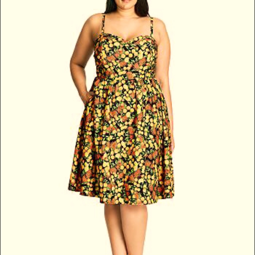 City Chic Zesty Fun Fit & Flare dress